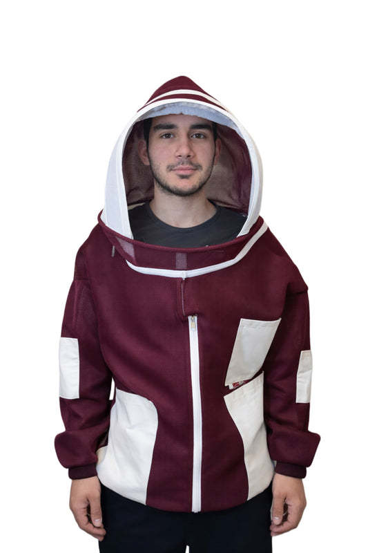 Apimon Premium Ventilated Beekeeping Jacket – Burgundy